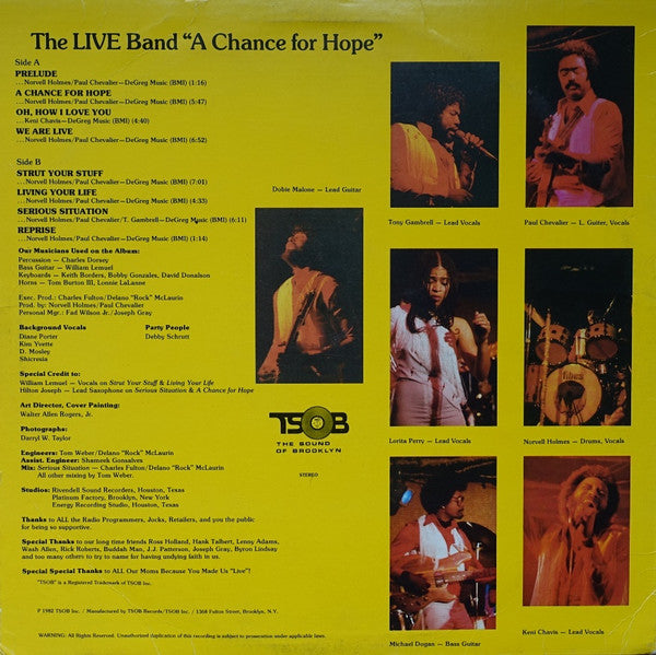 The Live Band : A Chance For Hope (LP, Album)