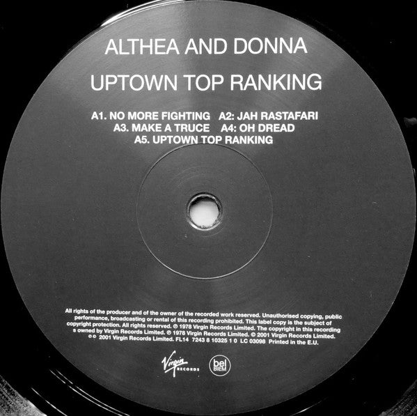 Althea & Donna : Uptown Top Ranking (LP, Album, RE)