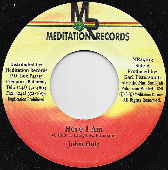 John Holt : Here I Am (7", Single)