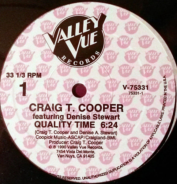 Craig T. Cooper Featuring Denise Stewart : Quality Time (12")