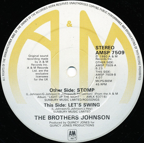 Brothers Johnson : Stomp! (12", Single)