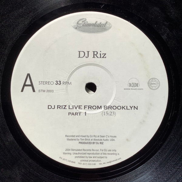 DJ Riz : Live From Brooklyn (12", P/Mixed, Unofficial)