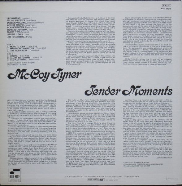 McCoy Tyner : Tender Moments (LP, Album, RE)