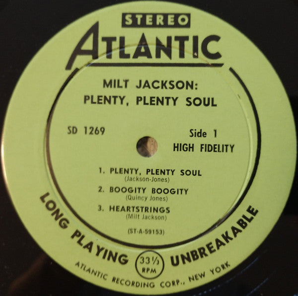 Milt Jackson : Plenty, Plenty Soul (LP, Album, Gre)