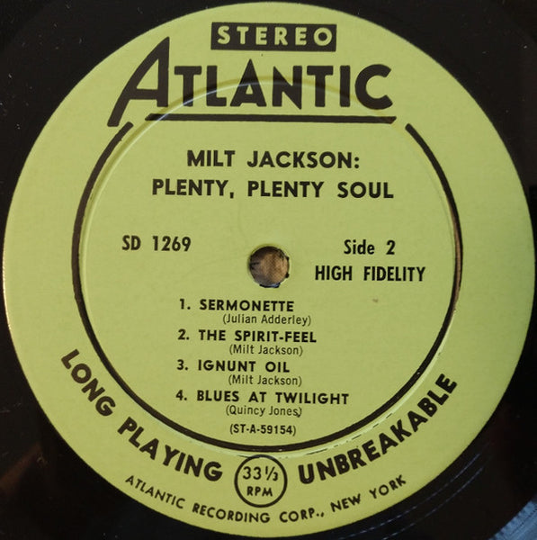 Milt Jackson : Plenty, Plenty Soul (LP, Album, Gre)