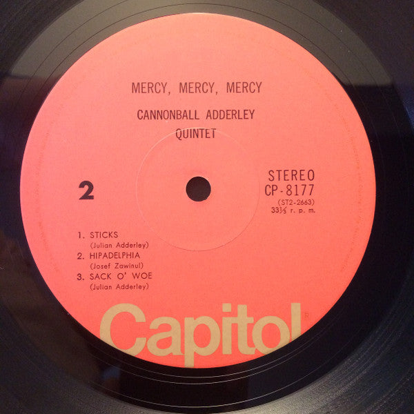 The Cannonball Adderley Quintet : Mercy, Mercy, Mercy! - Live At "The Club" (LP, Album, RE, Red)
