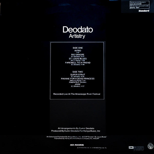 Eumir Deodato : Artistry (LP, Album, RP)