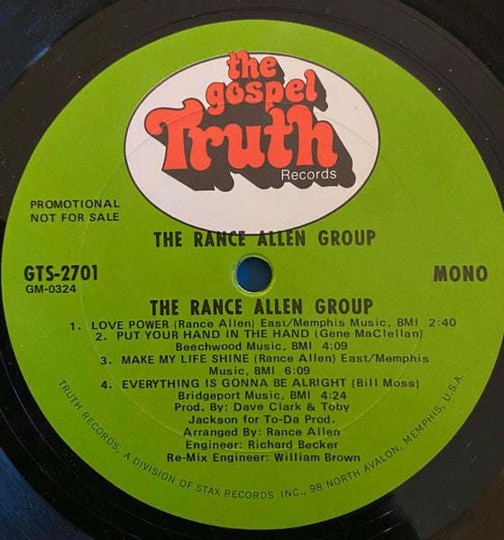 The Rance Allen Group : The Rance Allen Group (LP, Album, Mono, Promo)