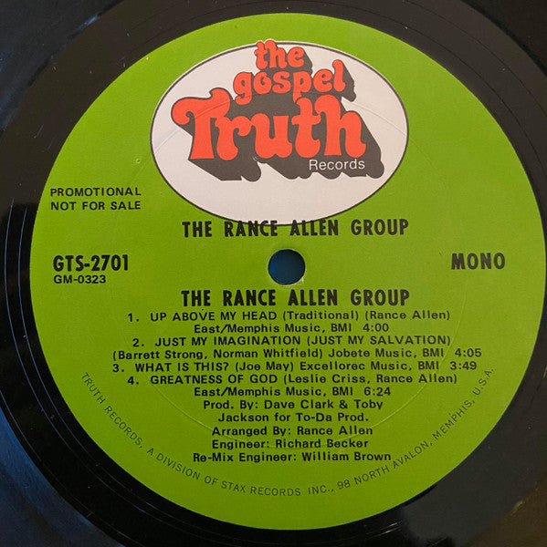 The Rance Allen Group : The Rance Allen Group (LP, Album, Mono, Promo)
