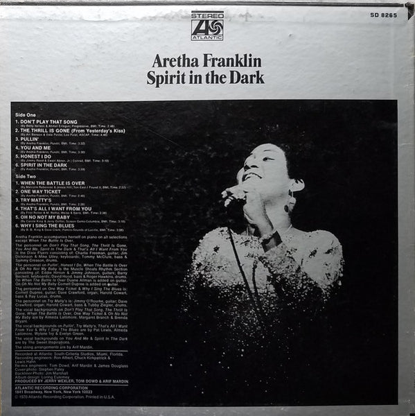 Aretha Franklin : Spirit In The Dark (LP, Album, PR)
