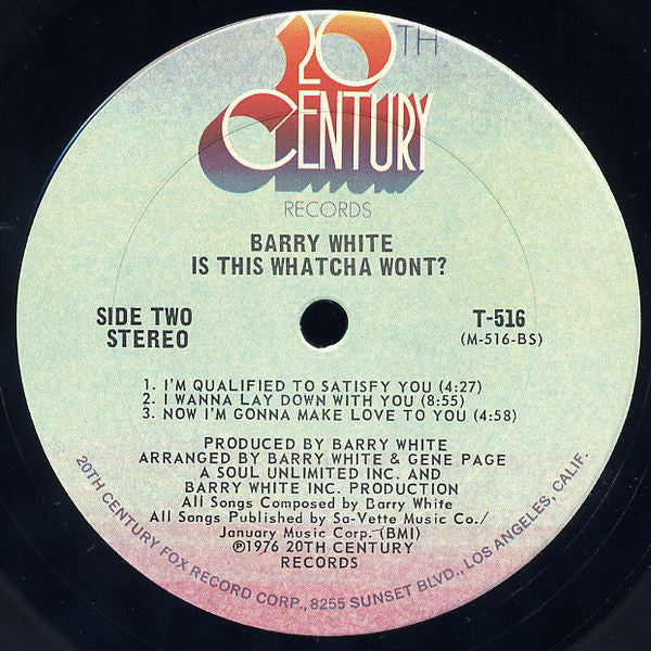 Barry White : Is This Whatcha Wont? (LP, Album, San)