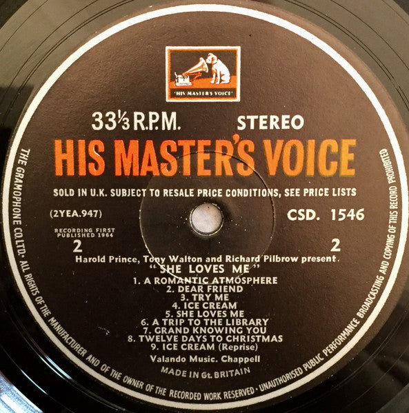 Jerry Bock, Sheldon Harnick - Anne Rogers, Gary Raymond, Gary Miller (2), Rita Moreno : She Loves Me  (LP)