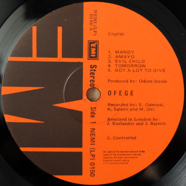 Ofege : The Last Of The Origins (LP, Album)