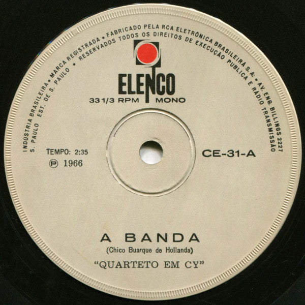 Quarteto Em Cy : A Banda / Morer De Amor (7", Single, Mono)