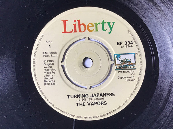 The Vapors : Turning Japanese (7", Single, 4 p)