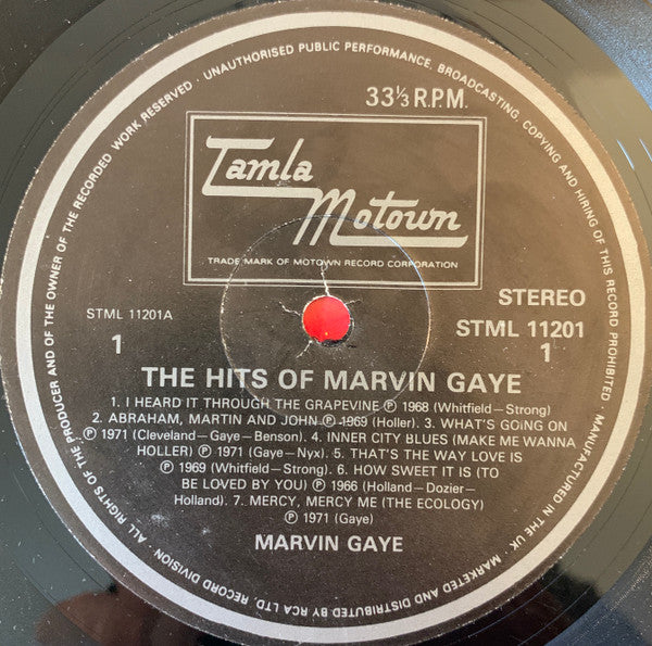 Marvin Gaye : The Hits Of Marvin Gaye (LP, Comp, RE)