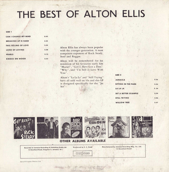 Alton Ellis : The Best Of Alton Ellis (LP, Comp, RP, red)