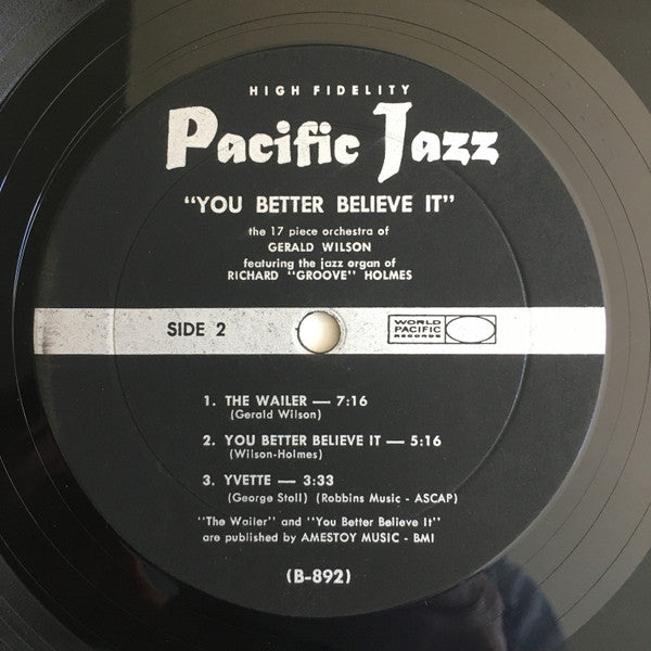 The 17 Piece Orchestra Of Gerald Wilson* : You Better Believe It! (LP, Album, Mono)