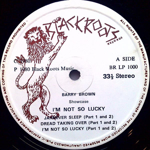Barry Brown : I'm Not So Lucky (Showcase) (LP, Album)