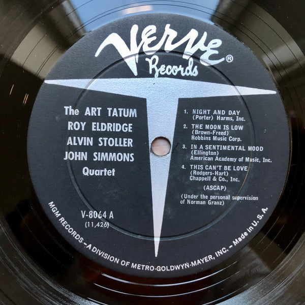 Roy Eldridge, Art Tatum, Alvin Stoller, John Simmons : The Art Tatum-Roy Eldridge-Alvin Stoller-John Simmons Quartet (LP, Album, Mono, RE)