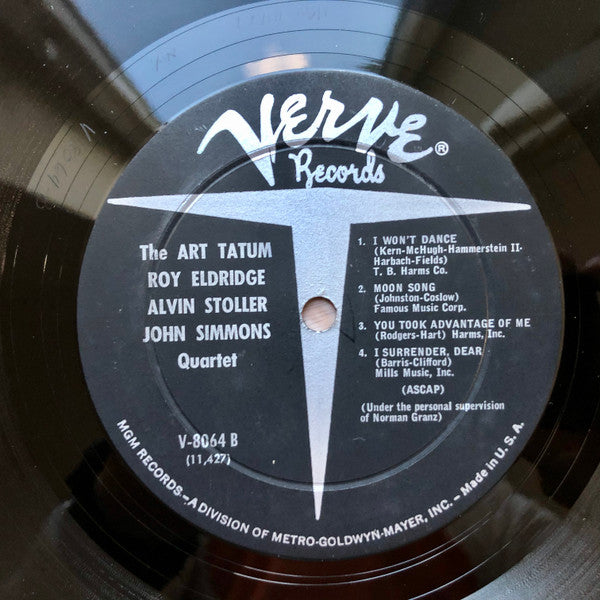 Roy Eldridge, Art Tatum, Alvin Stoller, John Simmons : The Art Tatum-Roy Eldridge-Alvin Stoller-John Simmons Quartet (LP, Album, Mono, RE)