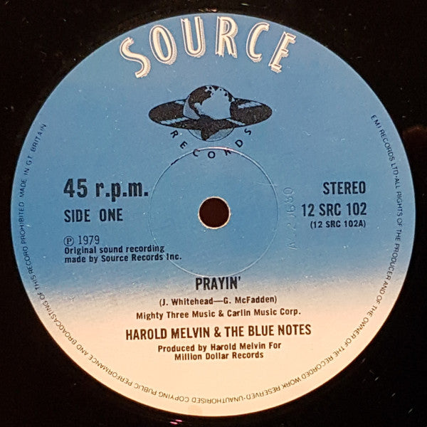 Harold Melvin And The Blue Notes : Prayin' (12")