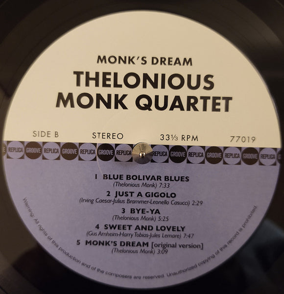 The Thelonious Monk Quartet : Monk's Dream (LP, Album, RE + CD, Album, RE)