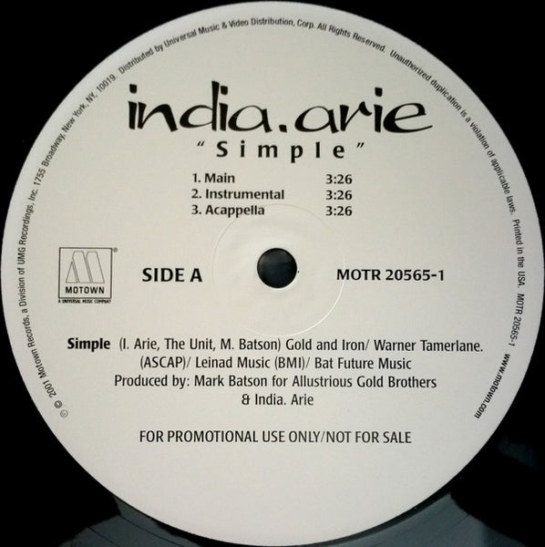 India.Arie : Simple (12", Promo)