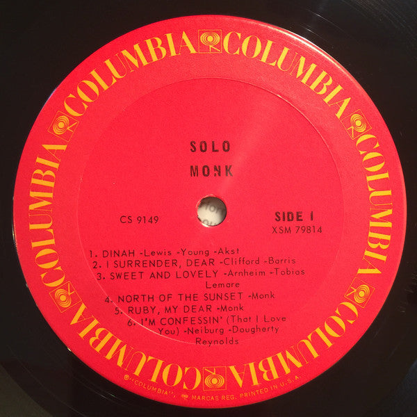 Monk* : Solo Monk (LP, Album, RE, Ter)