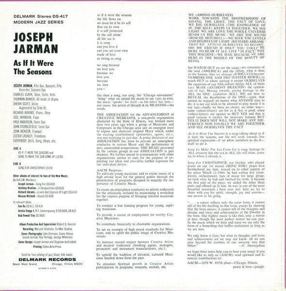 Joseph Jarman : As If It Were The Seasons (LP, Album, RE)