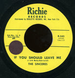 The Sinceres (3) : Please Don't Cheat On Me / If You Should Leave Me (7", RE, Unofficial, Yel)