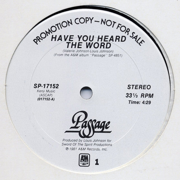 Passage (3) : Have You Heard The Word (12", Promo)