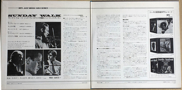 Jean-Luc Ponty : Sunday Walk (LP, Album, Promo, Gat)