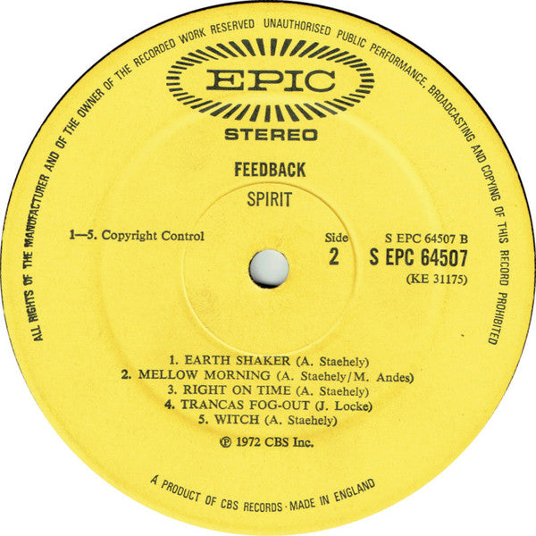 Spirit (8) : Feedback (LP, Album, Gat)
