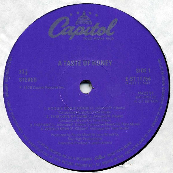A Taste Of Honey : A Taste Of Honey (LP, Album)