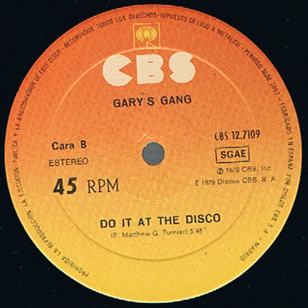 Gary's Gang : Keep On Dancin' (12")