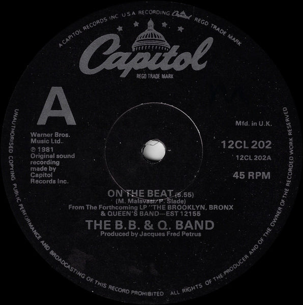 The Brooklyn, Bronx & Queens Band : On The Beat (12")