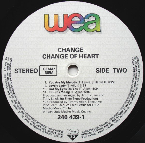 Change : Change Of Heart (LP, Album)