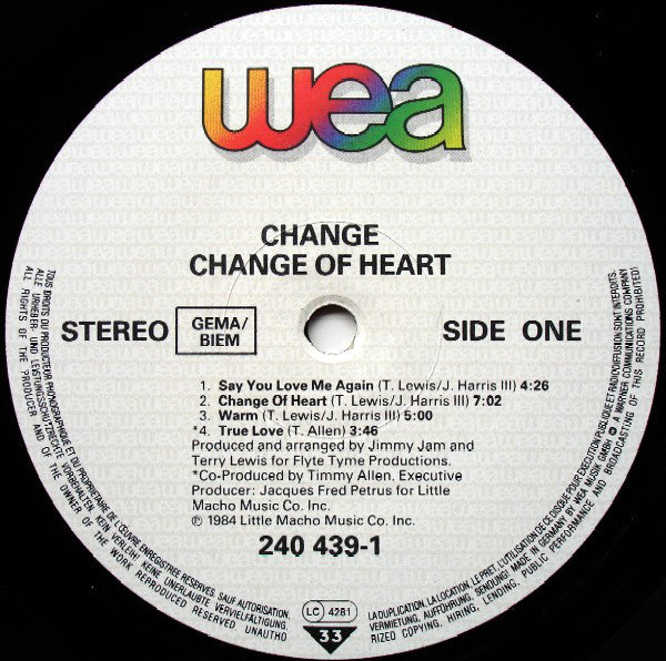 Change : Change Of Heart (LP, Album)