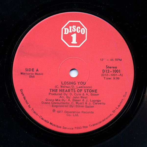 The Hearts Of Stone : Losing You (12")