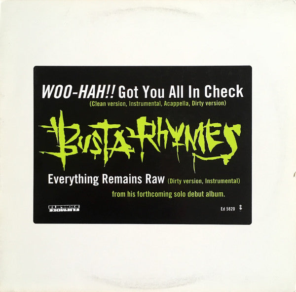 Busta Rhymes : Woo-Hah!! Got You All In Check (12", Single, Promo)