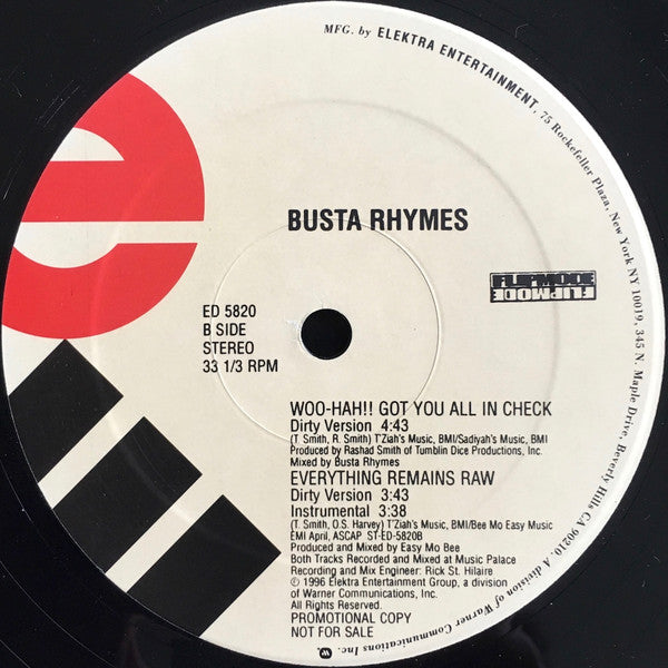 Busta Rhymes : Woo-Hah!! Got You All In Check (12", Single, Promo)