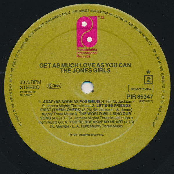 The Jones Girls : Get As Much Love As You Can (LP, Album)
