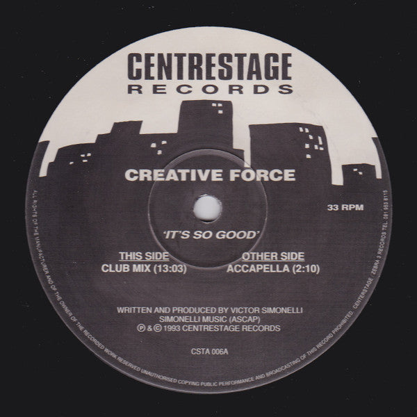 Creative Force : It's So Good (12", Ltd)