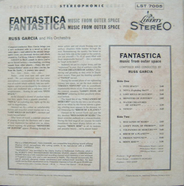 Russ Garcia & His Orchestra* : Fantastica - Music From Outer Space (LP, Album, RE)