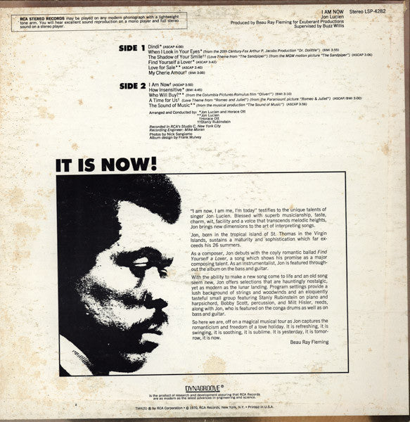 Jon Lucien : I Am Now (LP, Album)