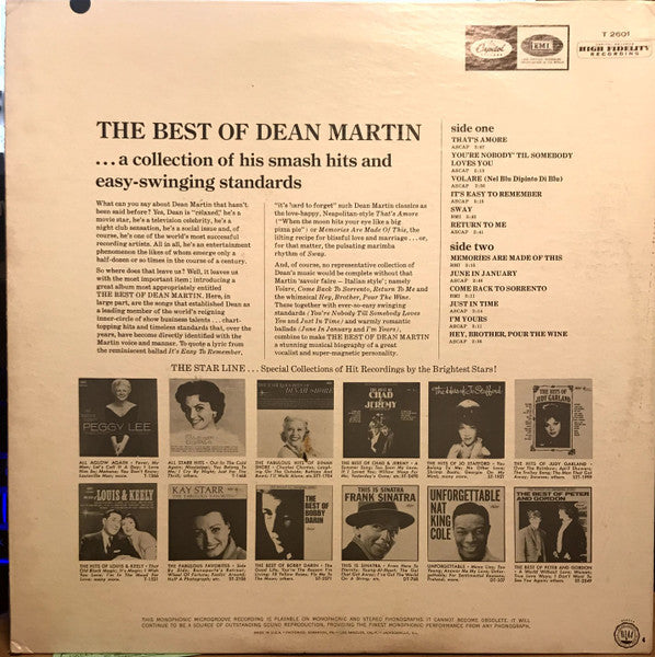 Dean Martin : The Best Of Dean Martin (LP, Comp, Mono)