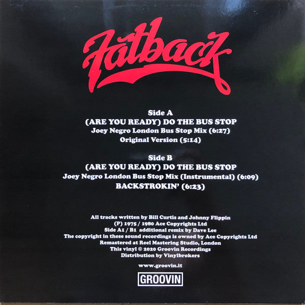 The Fatback Band : (Are You Ready) Do The Bus Stop (12")