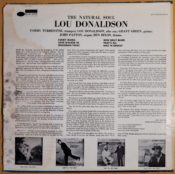 Lou Donaldson : The Natural Soul (LP, Album, RE)