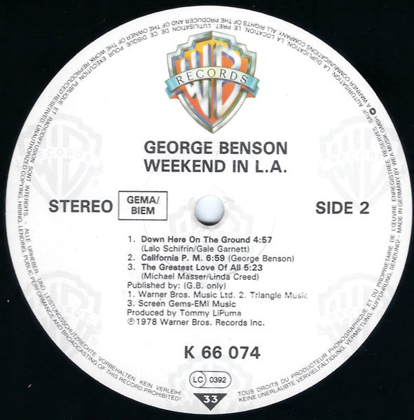 George Benson : Weekend In L.A. (2xLP, Album, RE, Gat)